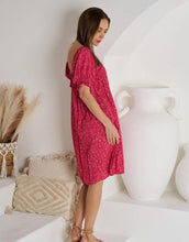 Load image into Gallery viewer, VL Shirred Dress - Pink Print