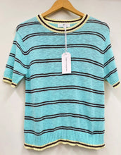 Load image into Gallery viewer, VL Texas Knit Tee - Aqua Stripe