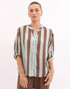 worthier-dorothy-linen-shirt-mint-choc-stripe-womens-clothing-australia