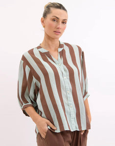 worthier-dorothy-linen-shirt-mint-choc-stripe-womens-clothing-australia