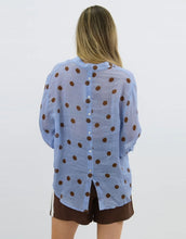Load image into Gallery viewer, worthier-dottie-linen-top-blue-chocolate-spot-womens-clothing-australia