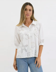Worthier Elara Embroidered Top - White
