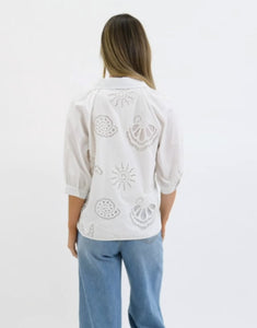 Worthier Elara Embroidered Top - White