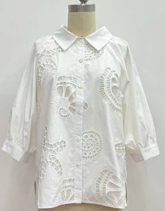 Worthier Elara Embroidered Top - White