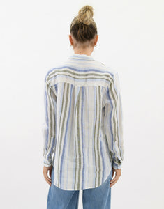 Worthier Linen Shirt - Blue Stripe
