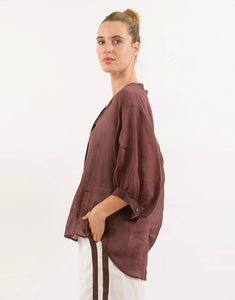Worthier Linen Shirt - Chocolate