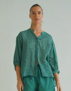 Worthier Linen Shirt - Emerald