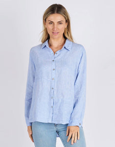 Worthier Millie Linen Shirt - Blue