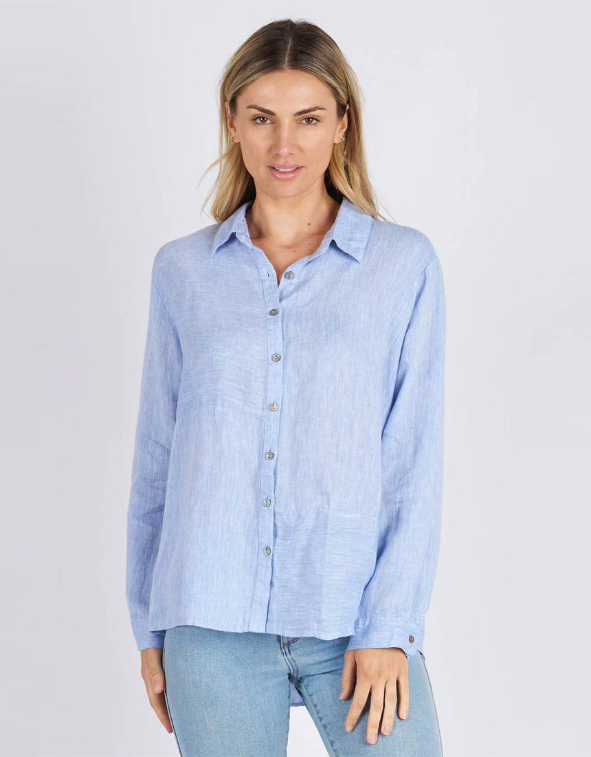 Worthier Millie Linen Shirt - Blue