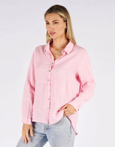 Worthier Millie Linen Shirt - Pink