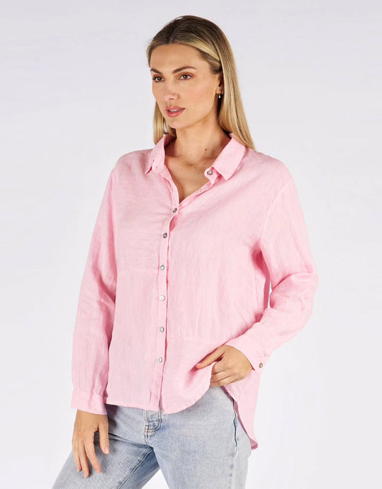 Worthier Millie Linen Shirt - Pink