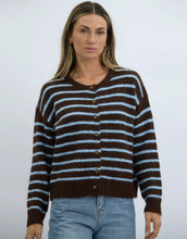 Load image into Gallery viewer, Worthier Tobin Cardi - Blue/Choc Stripe