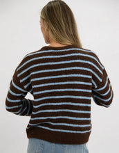 Load image into Gallery viewer, Worthier Tobin Cardi - Blue/Choc Stripe