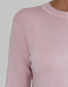Frankies Long Sleeve Lurex Top - Pink