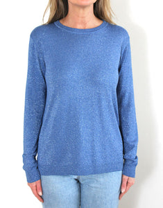 Frankies Long Sleeve Lurex Top - Denim