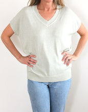 Load image into Gallery viewer, Frankies V-Neck Lurex Tee - Champagne