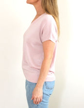 Load image into Gallery viewer, Frankies V-Neck Lurex Tee - Pale Pink