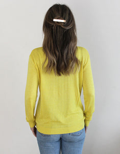 Frankies Long Sleeve Lurex Top - Sunshine