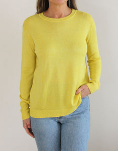 Frankies Long Sleeve Lurex Top - Sunshine